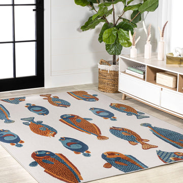 Algarve Modern Fish High-low Indoor/outdoor Area Rug